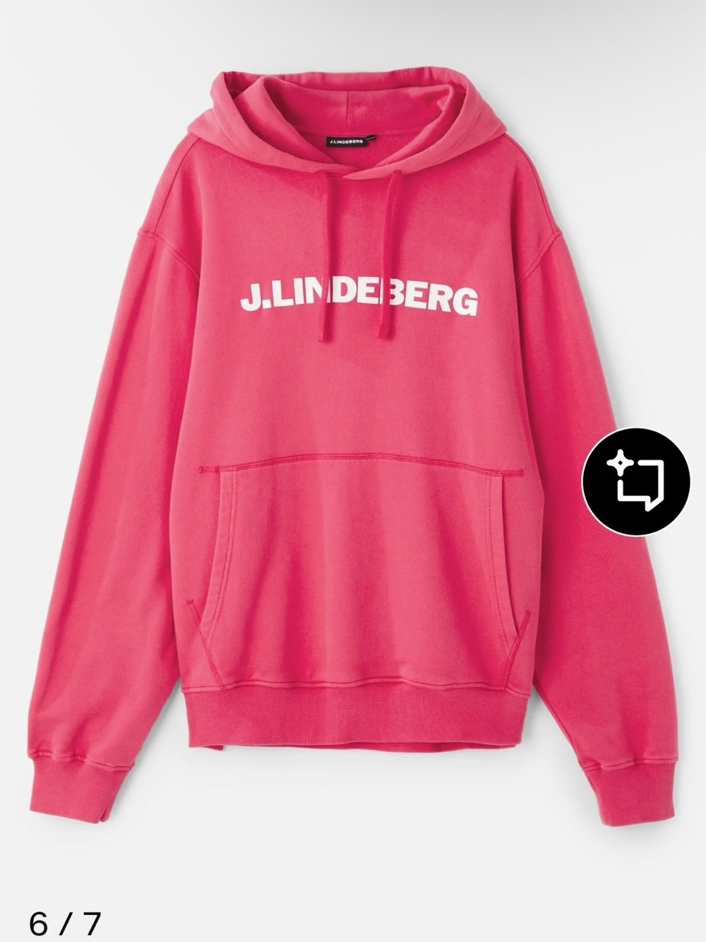 J.Lindeberg Pink Crewneck Logo Hoodie